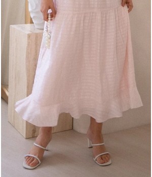 GEN RUFFLES MAXI DRESS IN PINK